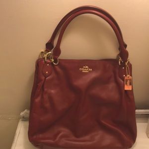 Deep red Coach shoulder bag